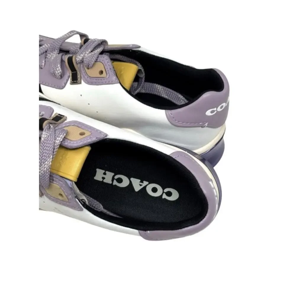 Coach Citysole Sue Court Sneakers 7.5 White/Soft Lavender - Picture 6 of 8
